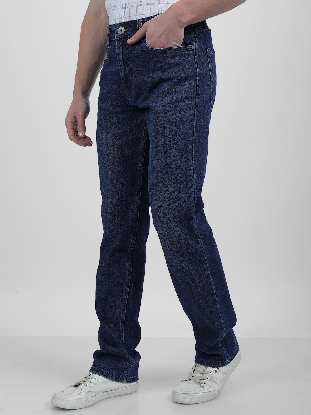 Numero Uno Men Faded Dark Blue Jeans